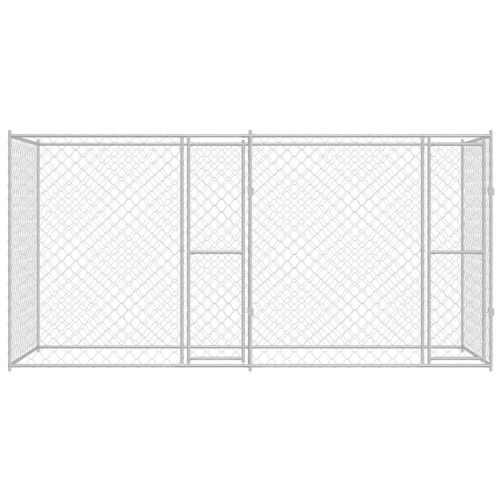 vidaXL Dog Cage Silver 400 x 200 x 200 cm Galvanised Steel 4