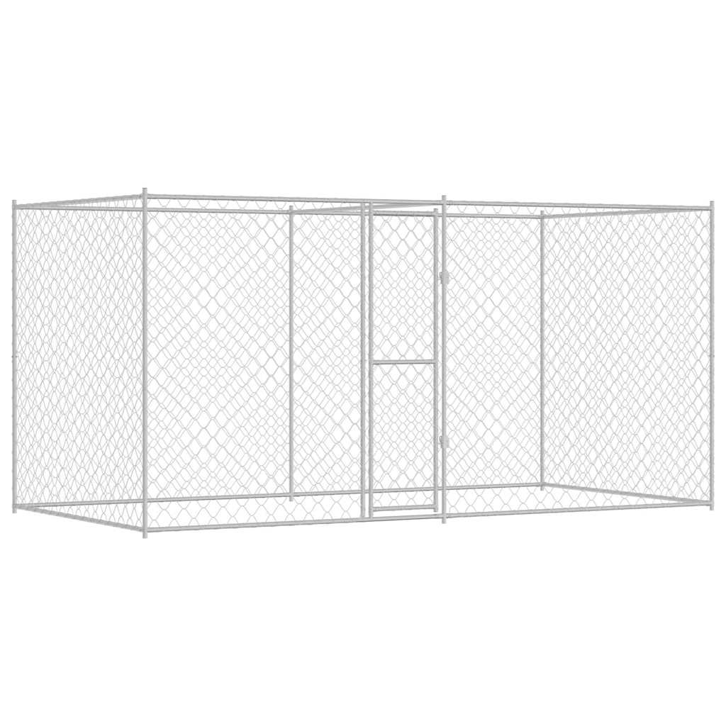 vidaXL Dog Cage Silver 400 x 200 x 200 cm Galvanised Steel 2