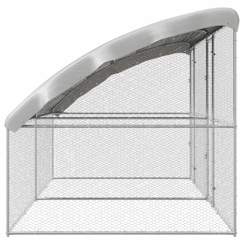 vidaXL Chicken Cage with 2 Doors 2 pcs Silver 400x200x200cm 5
