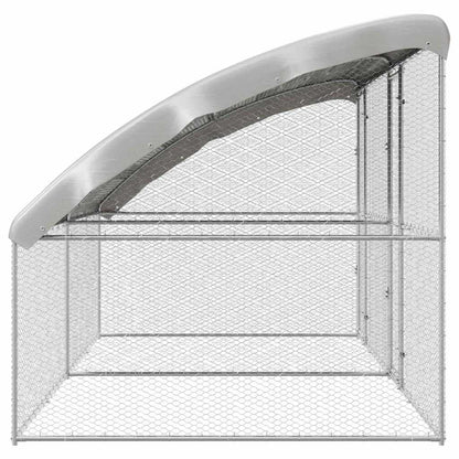 vidaXL Chicken Cage with 2 Doors 2 pcs Silver 400x200x200cm 5