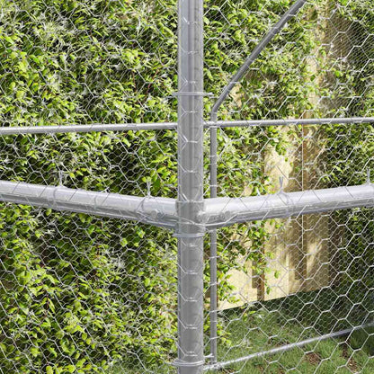 vidaXL Chicken Cage 2 pcs Silver 400 x 200 x 200 cm Steel and PE 3