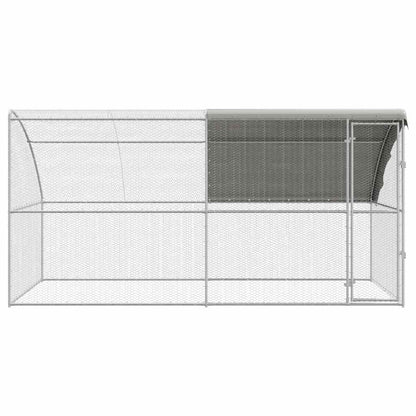 vidaXL Chicken Cage 2 pcs Silver 400 x 200 x 200 cm Steel and PE 4
