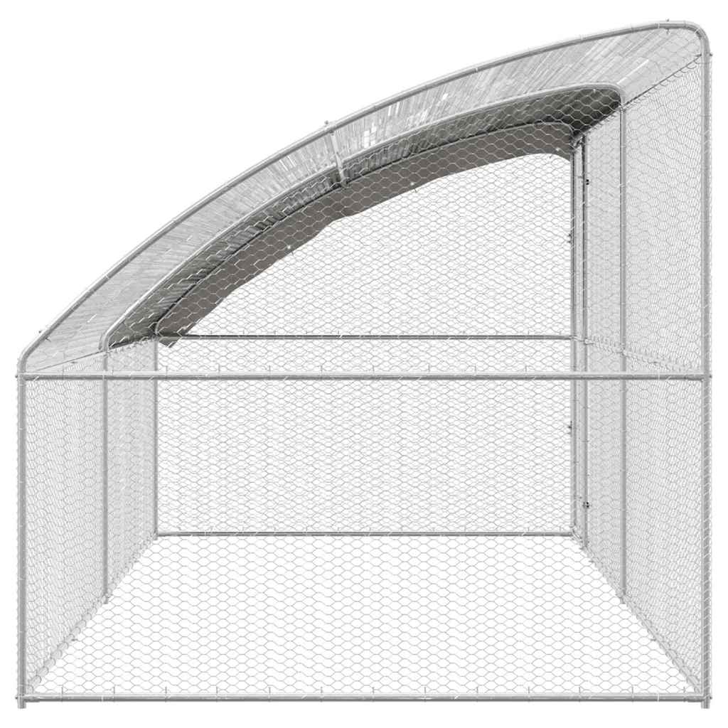 vidaXL Chicken Cage 2 pcs Silver 400 x 200 x 200 cm Steel and PE 5