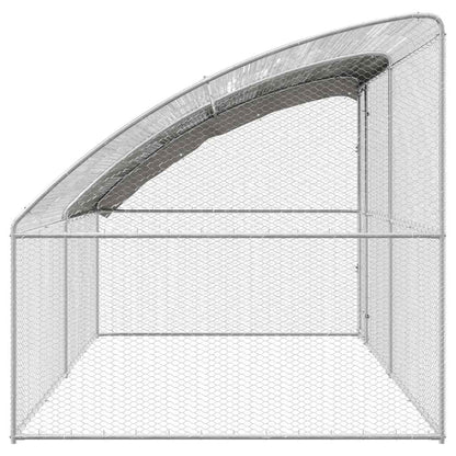 vidaXL Chicken Cage 2 pcs Silver 400 x 200 x 200 cm Steel and PE 5