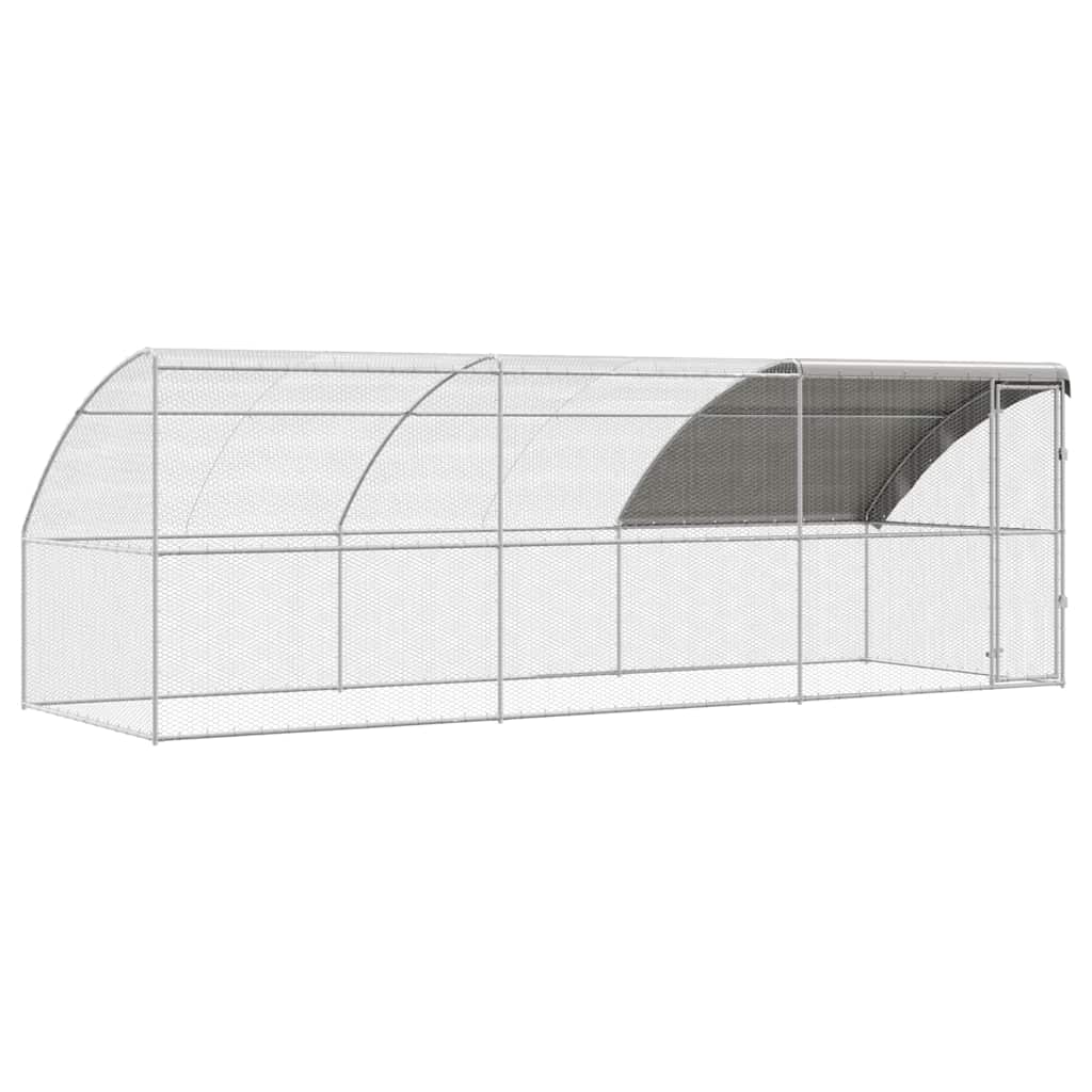 vidaXL Chicken Cage with 1 Door 3 pcs Silver 600x200x200cm 2