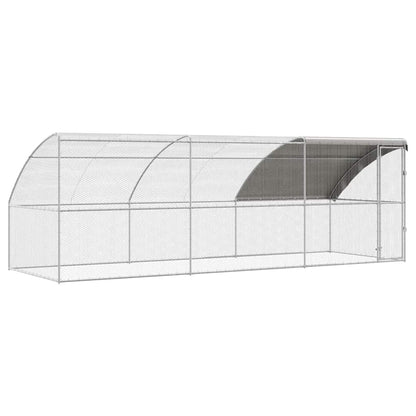 vidaXL Chicken Cage with 1 Door 3 pcs Silver 600x200x200cm 2