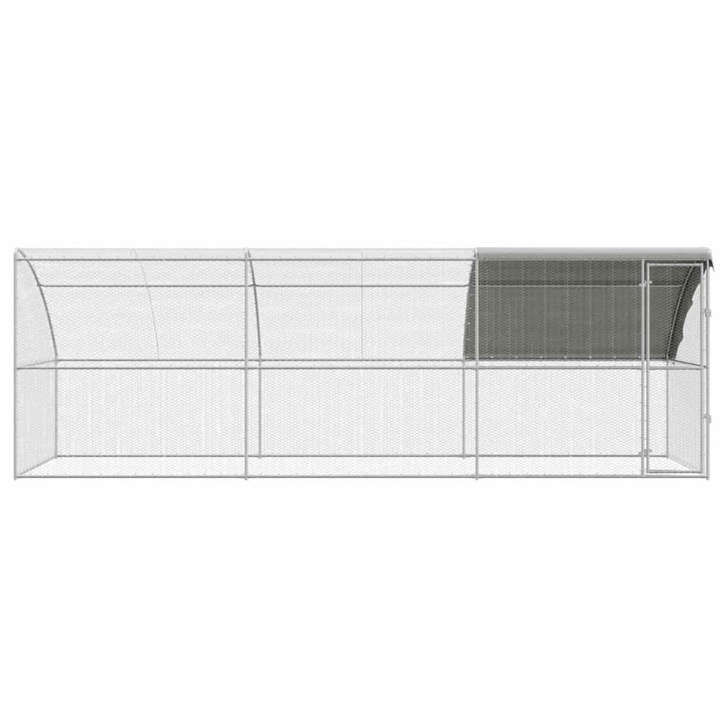 vidaXL Chicken Cage with 1 Door 3 pcs Silver 600x200x200cm 4