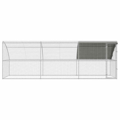 vidaXL Chicken Cage with 1 Door 3 pcs Silver 600x200x200cm 4