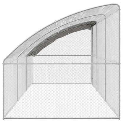 vidaXL Chicken Cage with 1 Door 3 pcs Silver 600x200x200cm 5