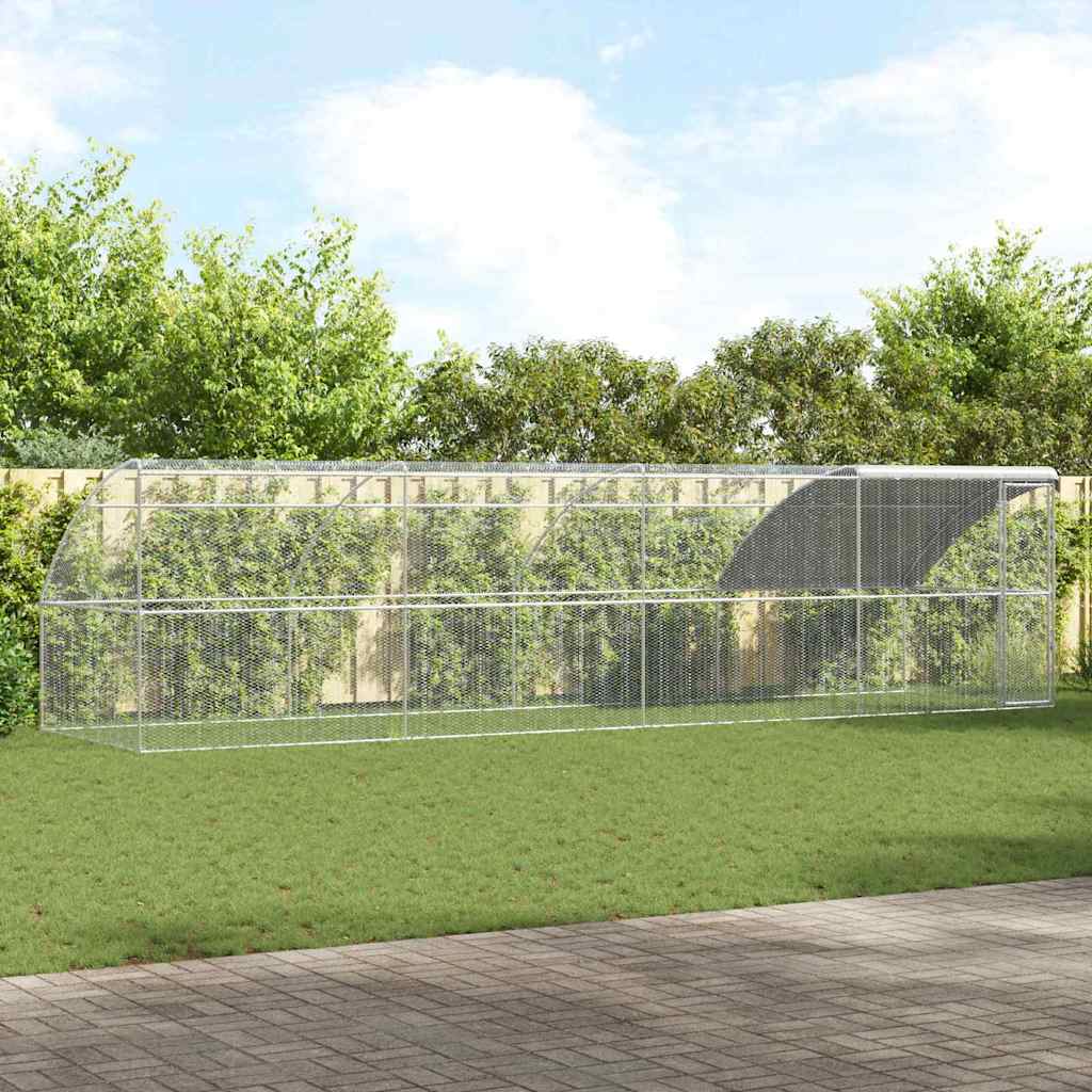 vidaXL Chicken Cage with 3 pcs Silver 600x200x200cm