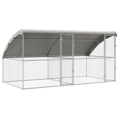 vidaXL Dog Kennel 2 pcs Silver 4 x 2 x 2 m Galvanised steel 2