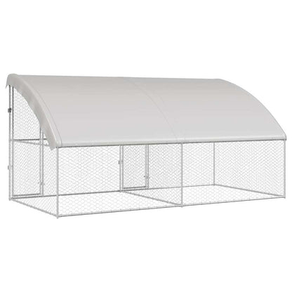 vidaXL Dog Kennel 2 pcs Silver 4 x 2 x 2 m Galvanised steel 6