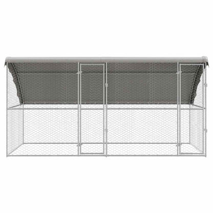 vidaXL Dog Kennel 2 pcs Silver 4 x 2 x 2 m Galvanised steel 4