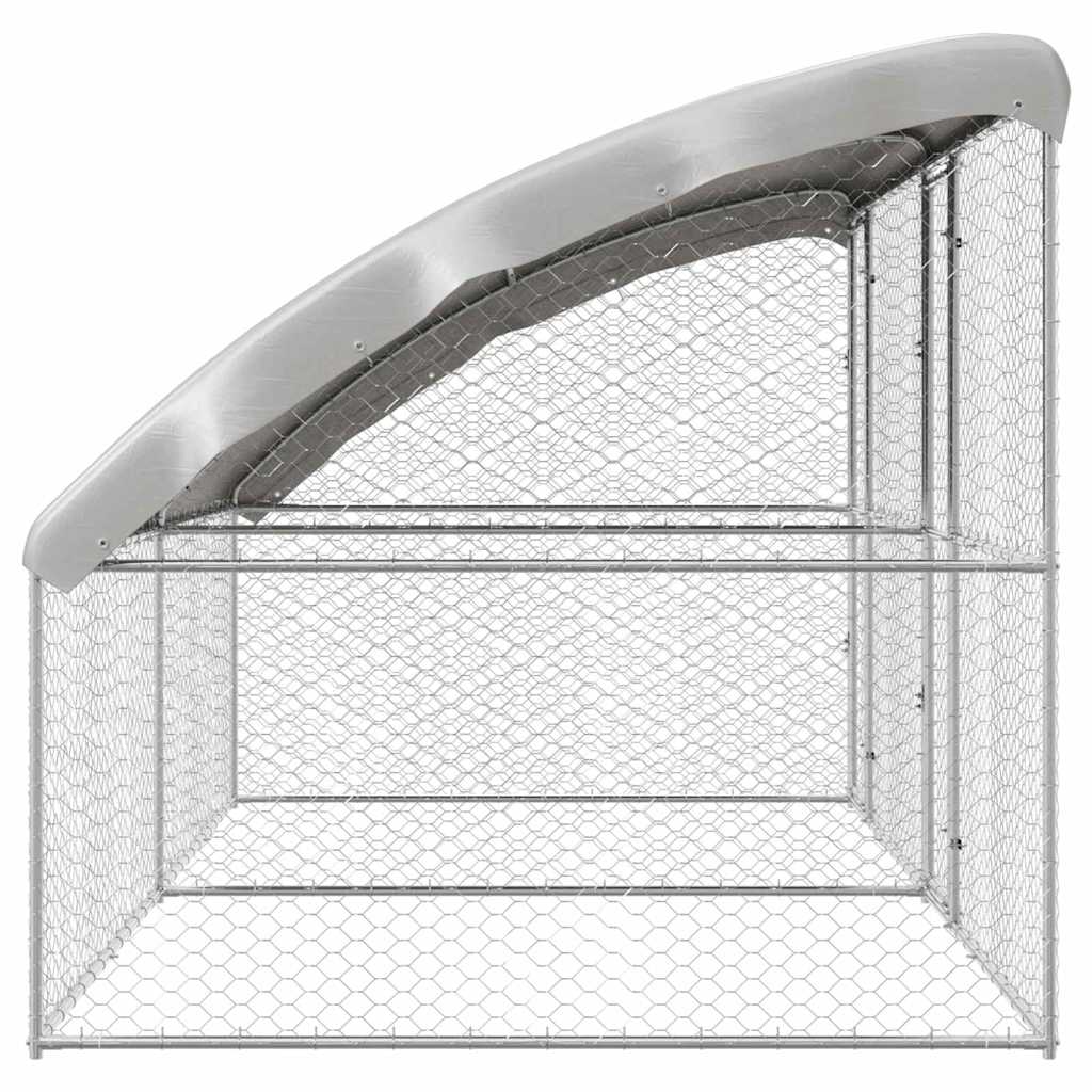 vidaXL Dog Kennel 2 pcs Silver 4 x 2 x 2 m Galvanised steel 5