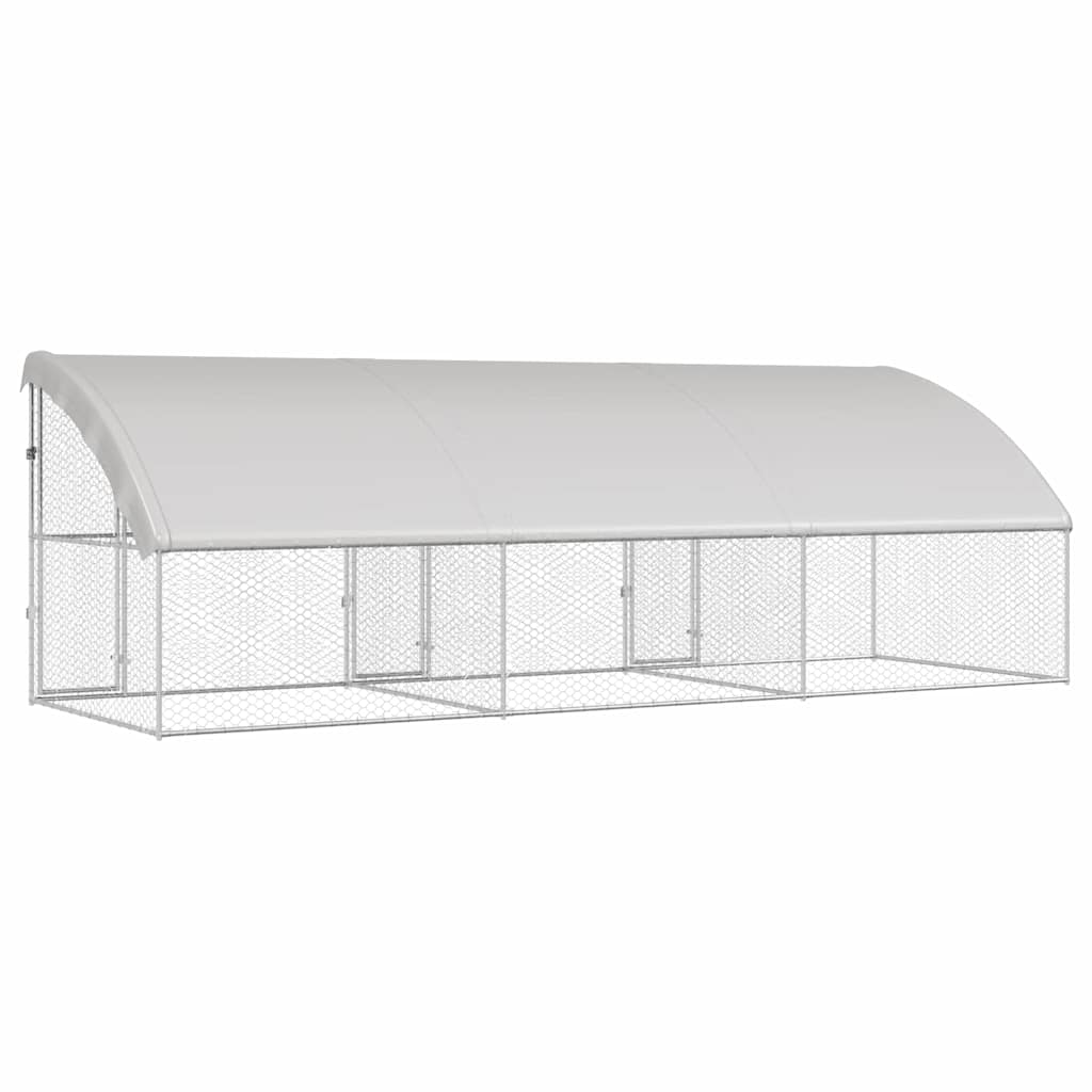 vidaXL Dog Kennel 3 pcs Silver 6 x 2 x 2 m Galvanised steel 6
