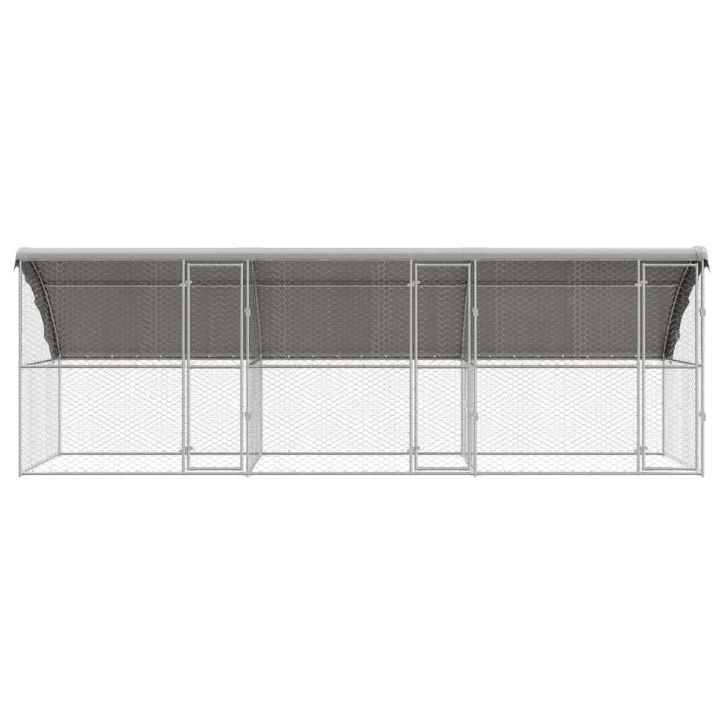 vidaXL Dog Kennel 3 pcs Silver 6 x 2 x 2 m Galvanised steel 4