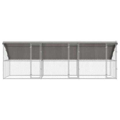 vidaXL Dog Kennel 3 pcs Silver 6 x 2 x 2 m Galvanised steel 4
