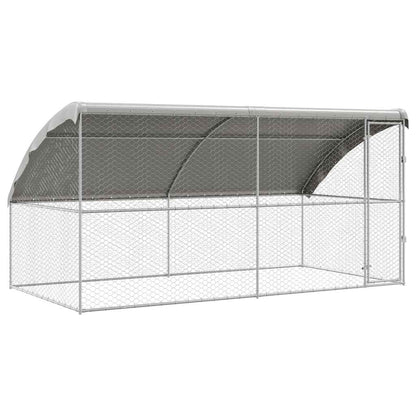 vidaXL Dog Kennel 2 pcs Silver 4 x 2 x 2 m Galvanised steel 2