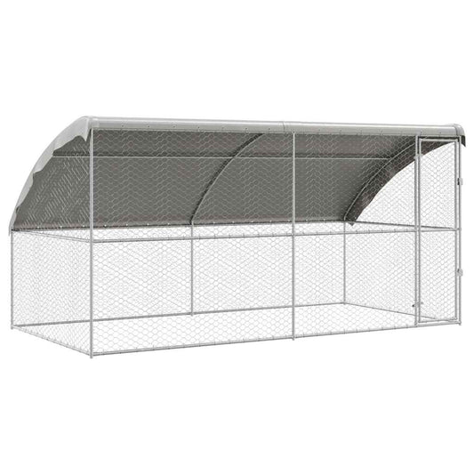 vidaXL Dog Kennel 2 pcs Silver 4 x 2 x 2 m Galvanised steel 2