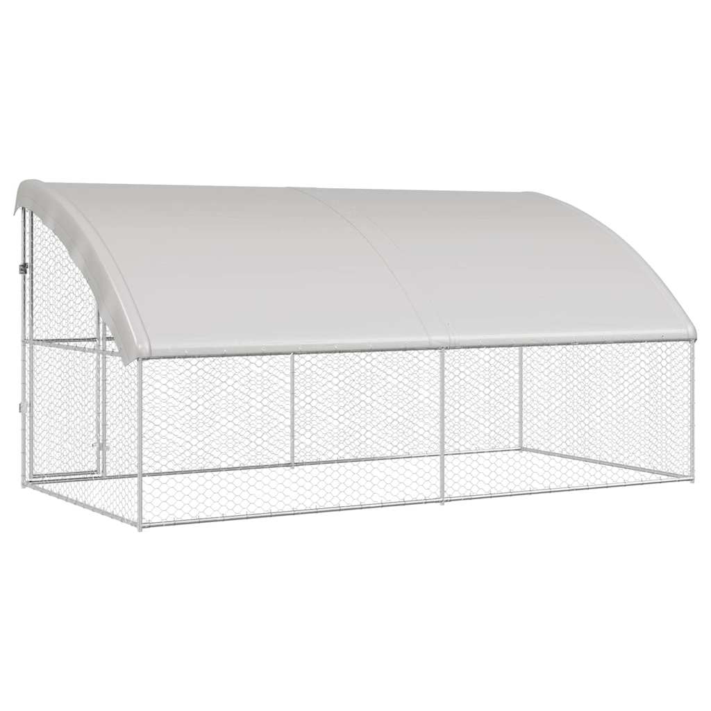 vidaXL Dog Kennel 2 pcs Silver 4 x 2 x 2 m Galvanised steel 6