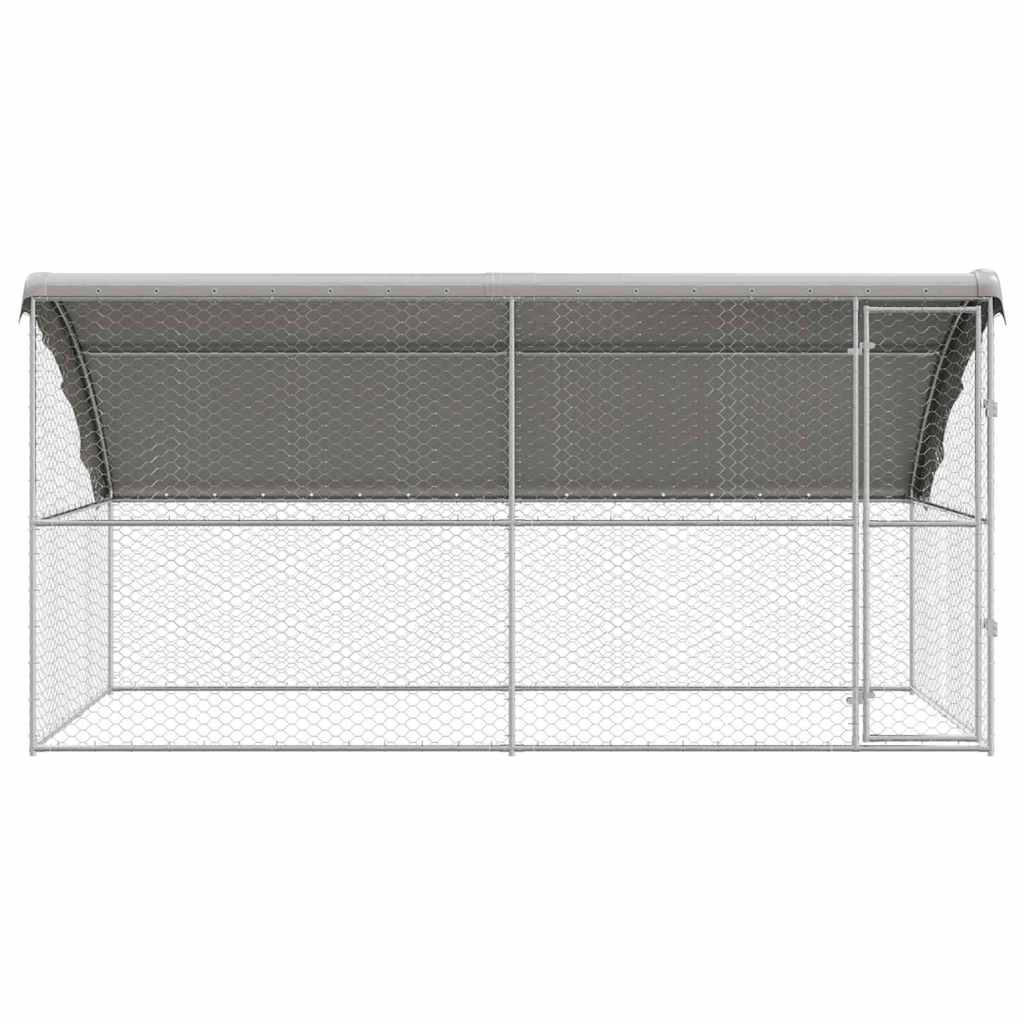 vidaXL Dog Kennel 2 pcs Silver 4 x 2 x 2 m Galvanised steel 4