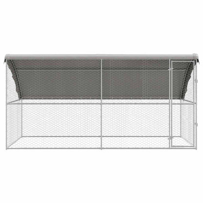 vidaXL Dog Kennel 2 pcs Silver 4 x 2 x 2 m Galvanised steel 4