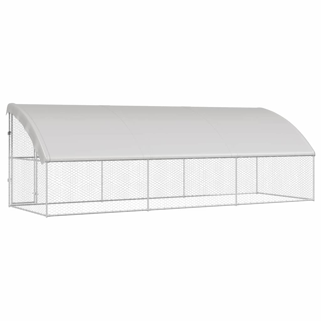 vidaXL Dog Kennel 3 pcs Silver 6 x 2 x 2 m Galvanised steel 6