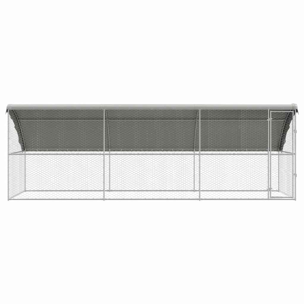 vidaXL Dog Kennel 3 pcs Silver 6 x 2 x 2 m Galvanised steel 4
