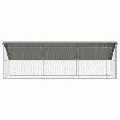 vidaXL Dog Kennel 3 pcs Silver 6 x 2 x 2 m Galvanised steel 4