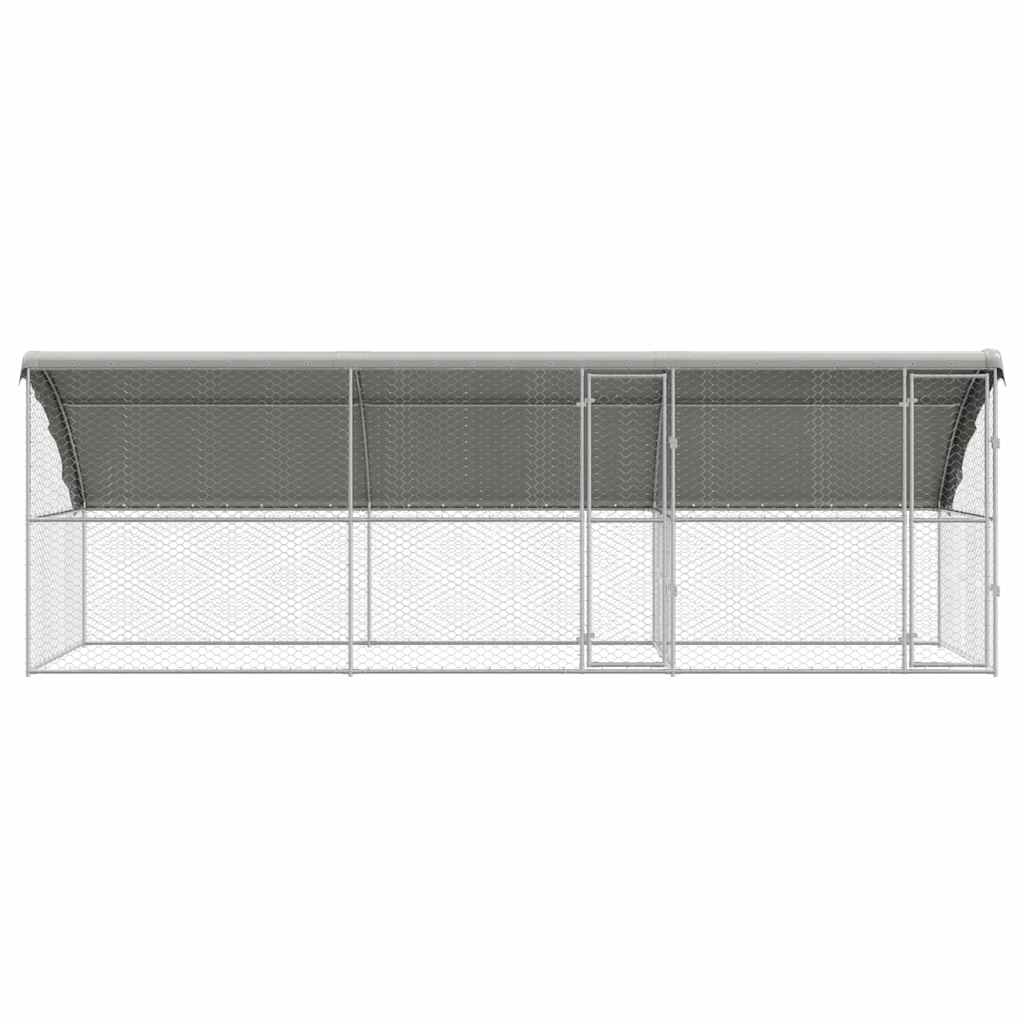 vidaXL Dog Kennel 3 pcs Silver 6 x 2 x 2 m Galvanised steel 4