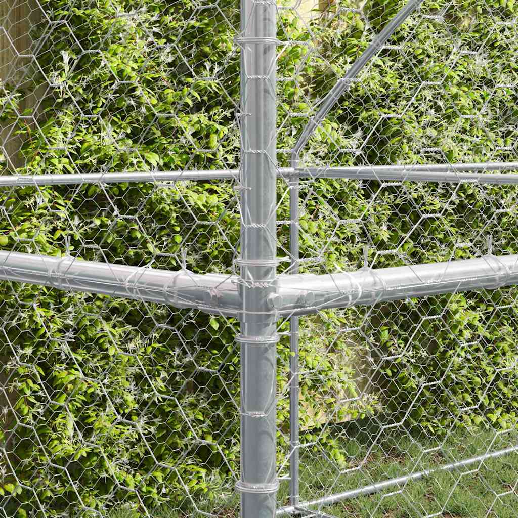 vidaXL Dog Kennel 2 pcs Silver 4 x 2 x 2 m Galvanised steel 3