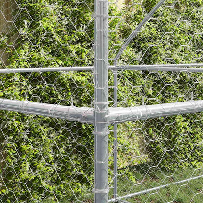 vidaXL Dog Kennel 2 pcs Silver 4 x 2 x 2 m Galvanised steel 3