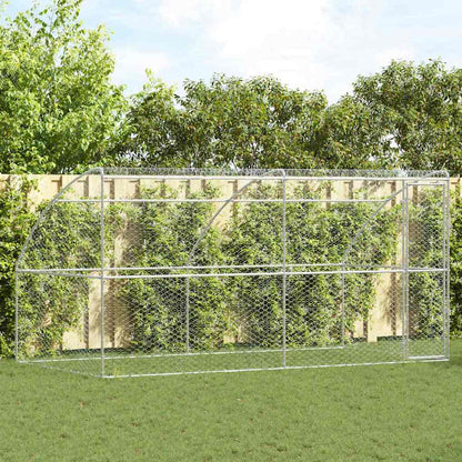 vidaXL Dog Kennel 2 pcs Silver 4 x 2 x 2 m Galvanised steel 1