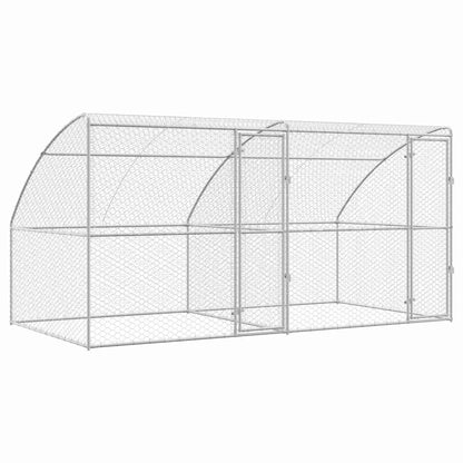 vidaXL Dog Kennel 2 pcs Silver 4 x 2 x 2 m Galvanised steel 2