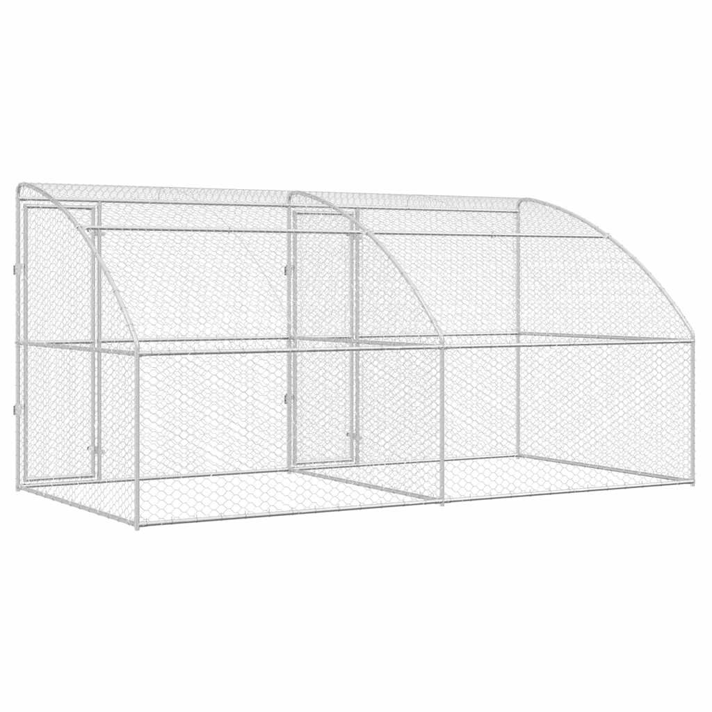 vidaXL Dog Kennel 2 pcs Silver 4 x 2 x 2 m Galvanised steel 6
