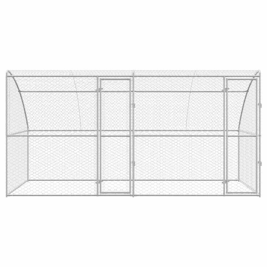 vidaXL Dog Kennel 2 pcs Silver 4 x 2 x 2 m Galvanised steel 4