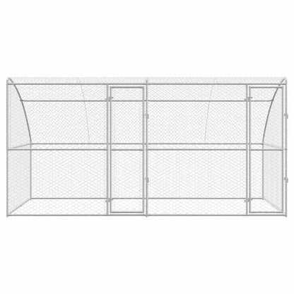 vidaXL Dog Kennel 2 pcs Silver 4 x 2 x 2 m Galvanised steel 4