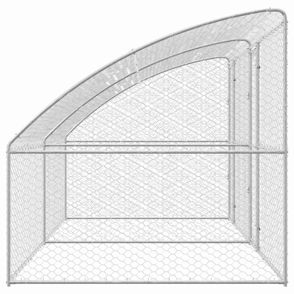 vidaXL Dog Kennel 2 pcs Silver 4 x 2 x 2 m Galvanised steel 5