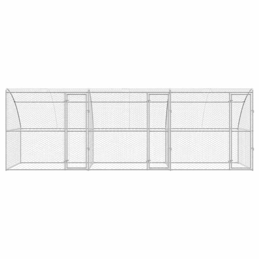 vidaXL Dog Kennel 3 pcs Silver 6 x 2 x 2 m Galvanised steel 4