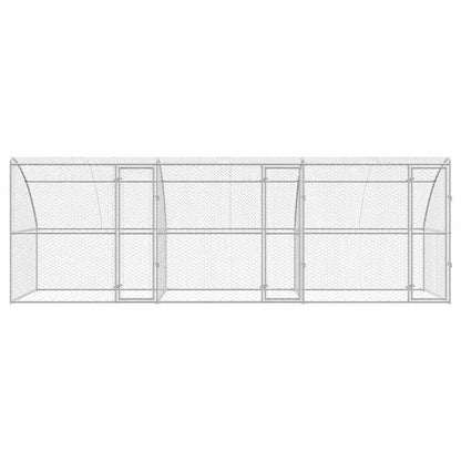 vidaXL Dog Kennel 3 pcs Silver 6 x 2 x 2 m Galvanised steel 4