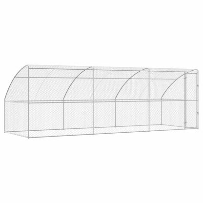 Dog Kennel 3 pcs Silver 6 x 2 x 2 m Galvanised steel 600 cm with 1 door
