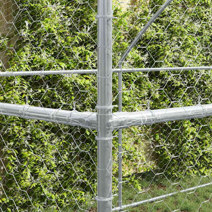 vidaXL Dog Kennel 4 pcs Silver 8 x 2 x 2 m Galvanised steel 3