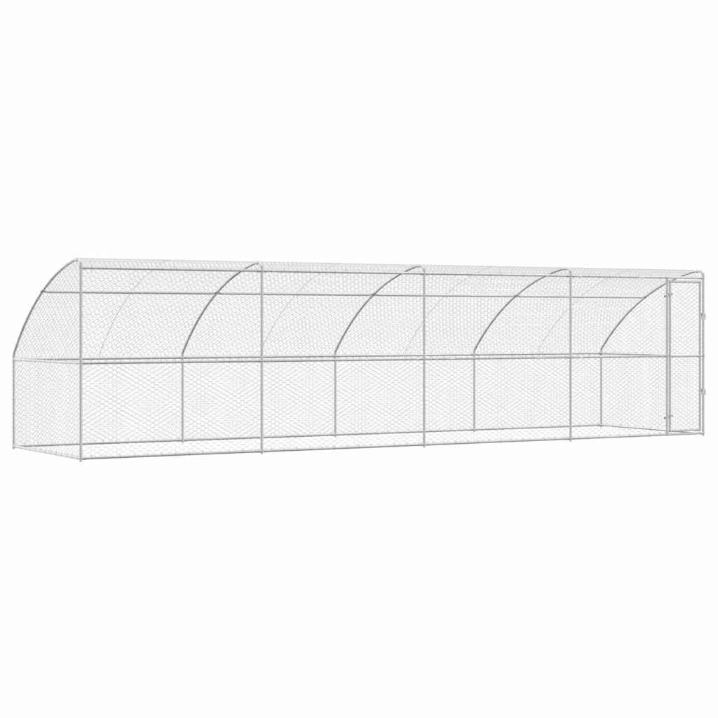 vidaXL Dog Kennel 4 pcs Silver 8 x 2 x 2 m Galvanised steel 2