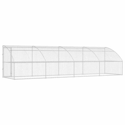 vidaXL Dog Kennel 4 pcs Silver 8 x 2 x 2 m Galvanised steel 6