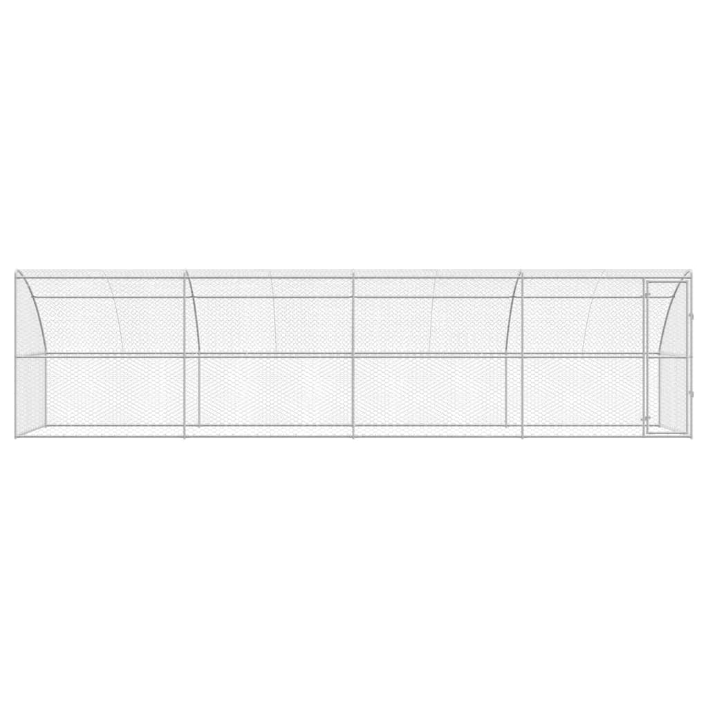 vidaXL Dog Kennel 4 pcs Silver 8 x 2 x 2 m Galvanised steel 4