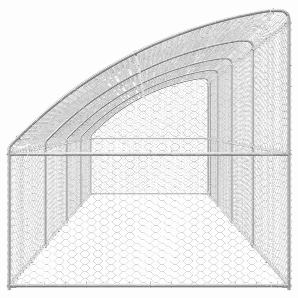 vidaXL Dog Kennel 4 pcs Silver 8 x 2 x 2 m Galvanised steel 5