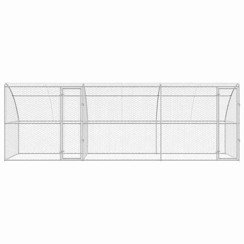 vidaXL Dog Kennel 3 pcs Silver 6 x 2 x 2 m Galvanised steel 4