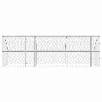 vidaXL Dog Kennel 3 pcs Silver 6 x 2 x 2 m Galvanised steel 4