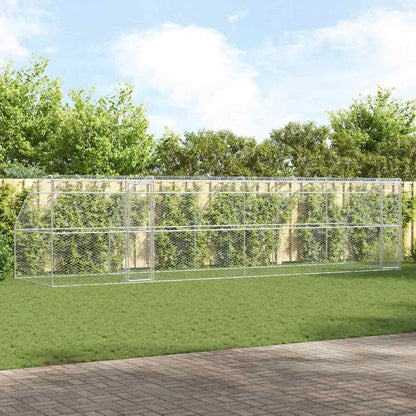 vidaXL Dog Kennel 3 pcs Silver 6 x 2 x 2 m Galvanised steel