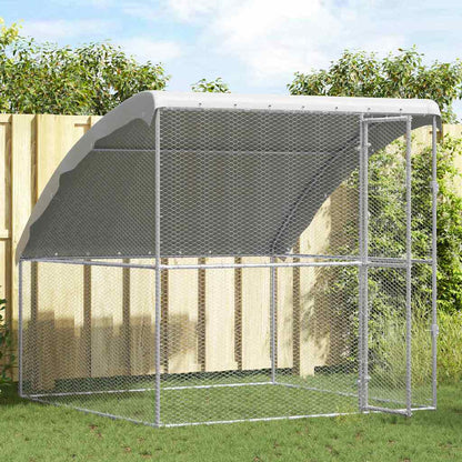vidaXL Chicken Cage Silver 2 x 2 x 2 m Galvanised Steel 3